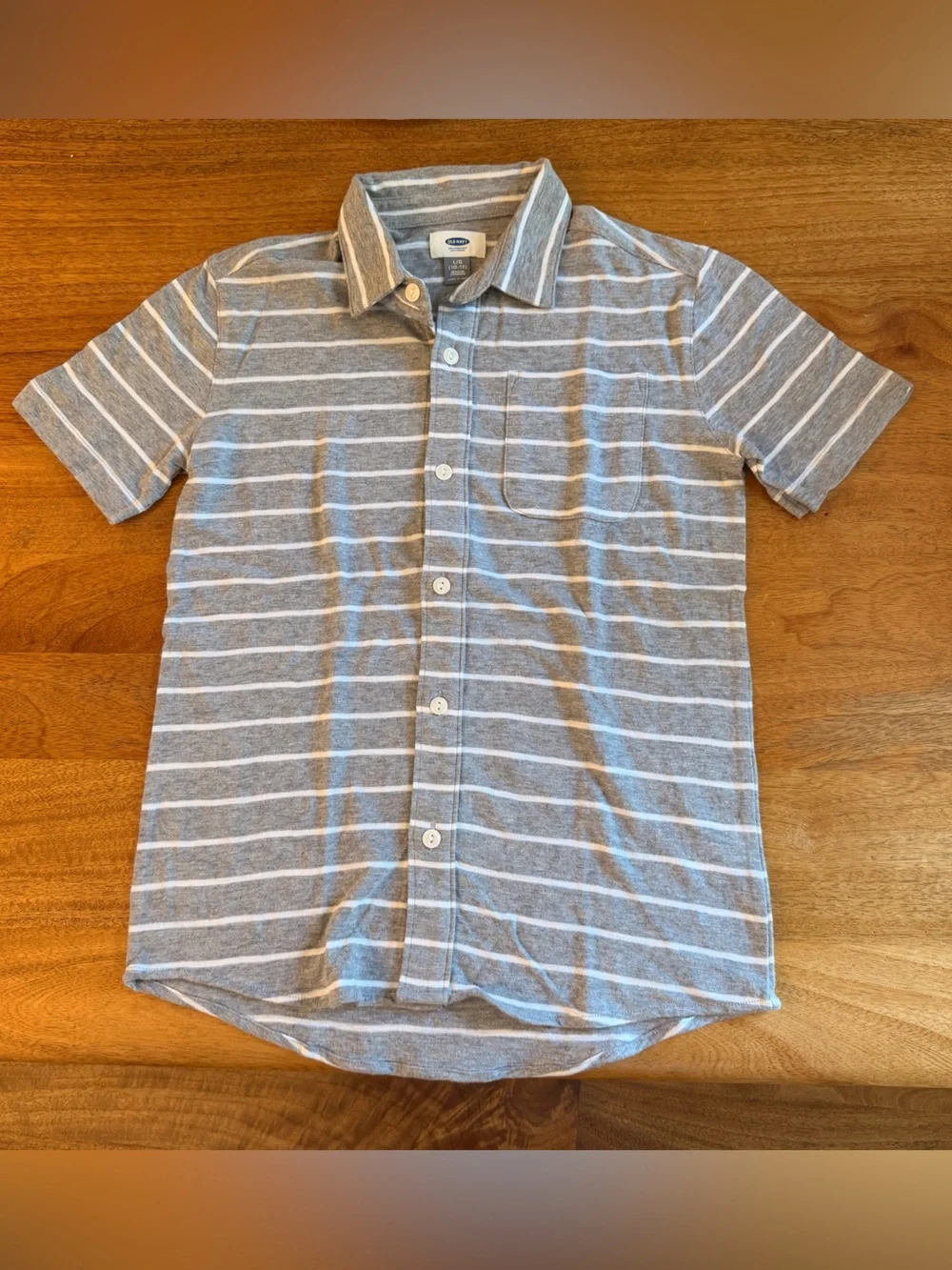 Boys Striped Short-Sleeve Button-Up Shirt